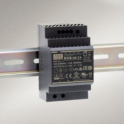 Strømforsyning HDR-60-24 +24V/2,5A/60W DIN skinne