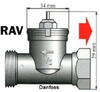 Adaptor til Danfoss RAV ventil fra M30x1,5 Messing